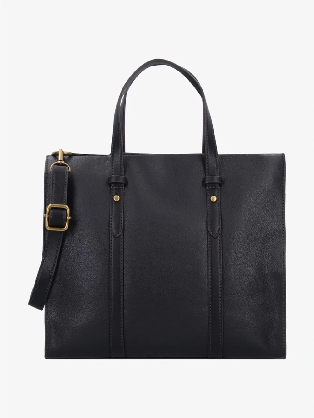 Fossil Kingston Black Leather Tote Bag